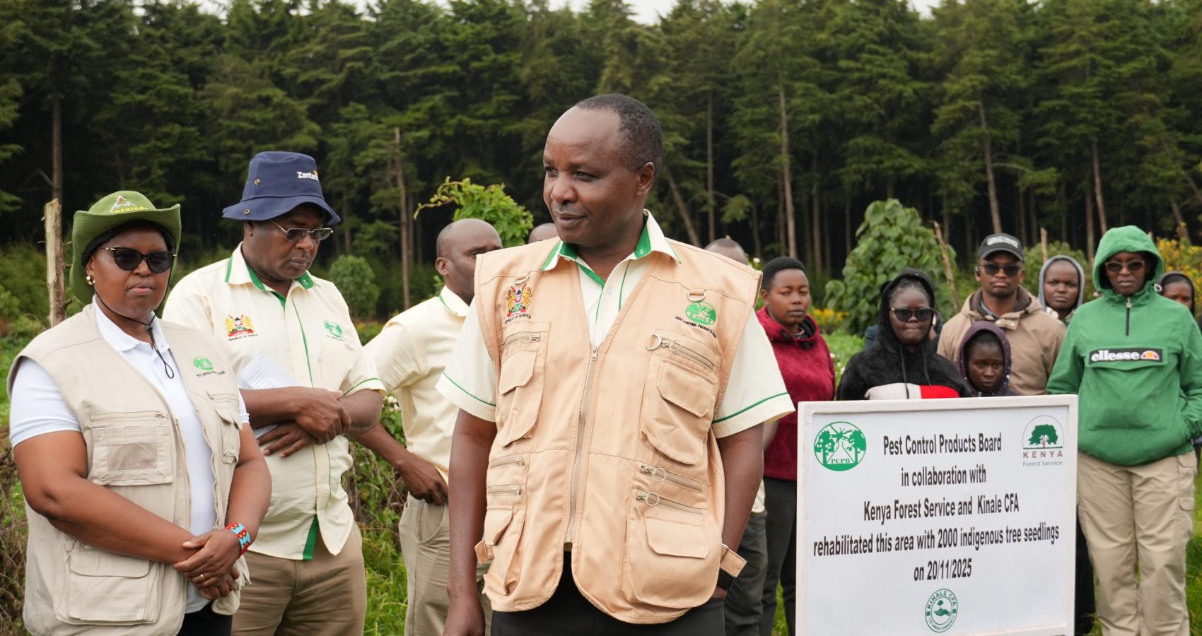 CEO, Mr. Muchiri leads the PCPB staff on a Tree planting activity
